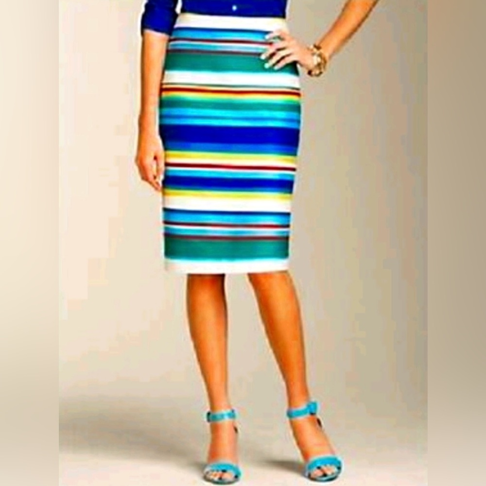 Talbots 4P Striped Cotton Skirt